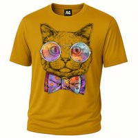 Nerd Cat With Glasses and Bow Tie Cooling Performance Crew T-Shirt
