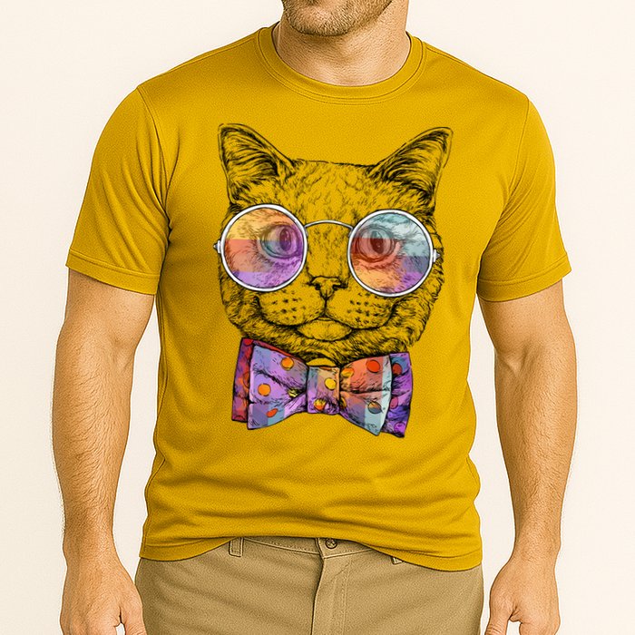 Nerd Cat With Glasses and Bow Tie Cooling Performance Crew T-Shirt