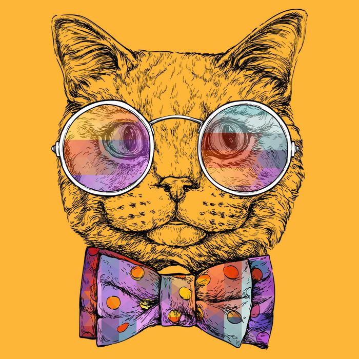 Nerd Cat With Glasses and Bow Tie Cooling Performance Crew T-Shirt