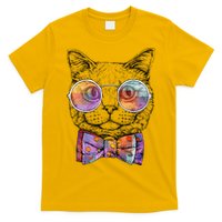 Nerd Cat With Glasses and Bow Tie T-Shirt
