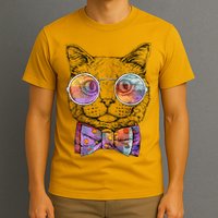 Nerd Cat With Glasses and Bow Tie T-Shirt