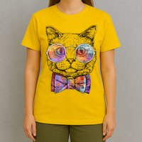 Nerd Cat With Glasses and Bow Tie T-Shirt