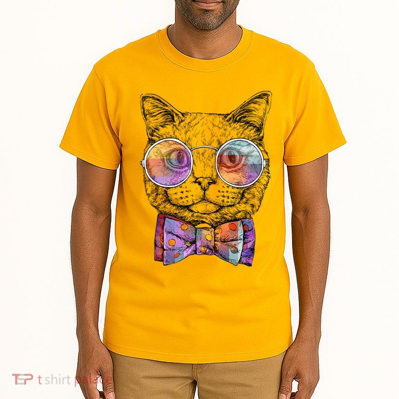 Nerd Cat With Glasses and Bow Tie Tall T-Shirt