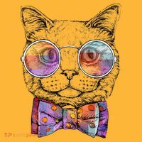 Nerd Cat With Glasses and Bow Tie Baby Bodysuit