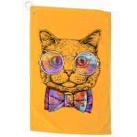Nerd Cat With Glasses and Bow Tie Golf Towel