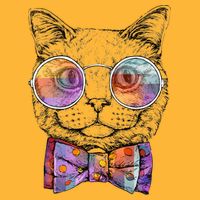 Nerd Cat With Glasses and Bow Tie Toddler T-Shirt