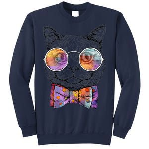 Nerd Cat With Glasses and Bow Tie Sweatshirt