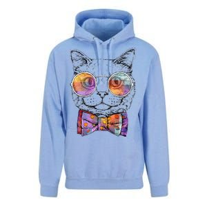 Nerd Cat With Glasses and Bow Tie Unisex Surf Hoodie