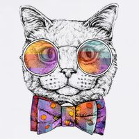 Nerd Cat With Glasses and Bow Tie Garment-Dyed Sweatshirt