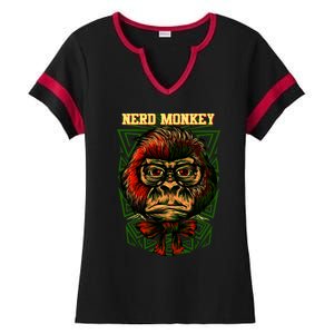 Nerd Monkey Ladies Halftime Notch Neck Tee