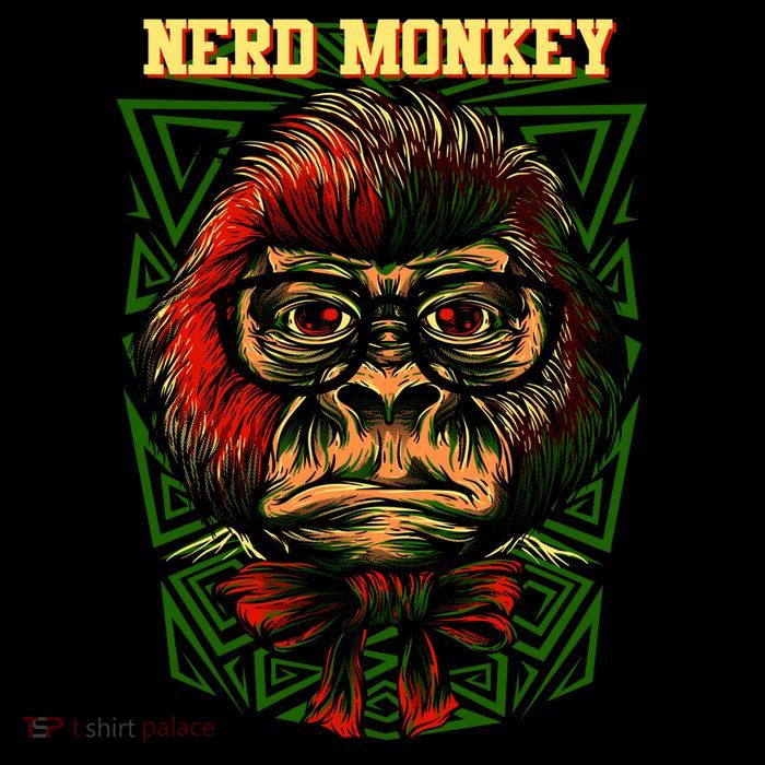 Nerd Monkey Drawstring Bag