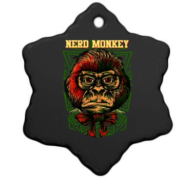 Nerd Monkey Ceramic Star Ornament