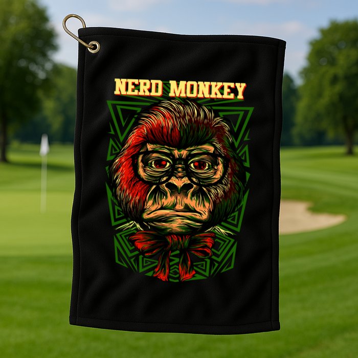Nerd Monkey Golf Towel