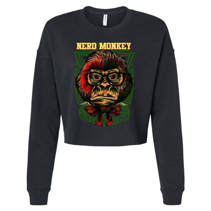 Nerd Monkey Cropped Pullover Crew