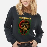 Nerd Monkey Cropped Pullover Crew