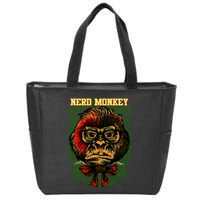 Nerd Monkey Zip Tote Bag
