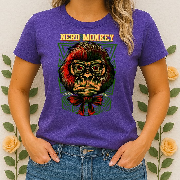 Nerd Monkey Womens T-Shirt