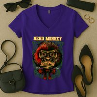 Nerd Monkey Women's V-Neck T-Shirt