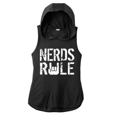 Nerds Rule Ladies PosiCharge Tri-Blend Wicking Draft Hoodie Tank