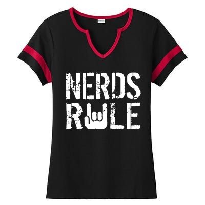 Nerds Rule Ladies Halftime Notch Neck Tee