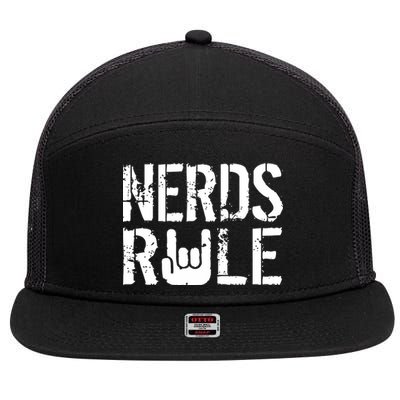 Nerds Rule 7 Panel Mesh Trucker Snapback Hat