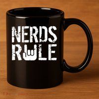 Nerds Rule 11oz C Handle Ceramic Mug