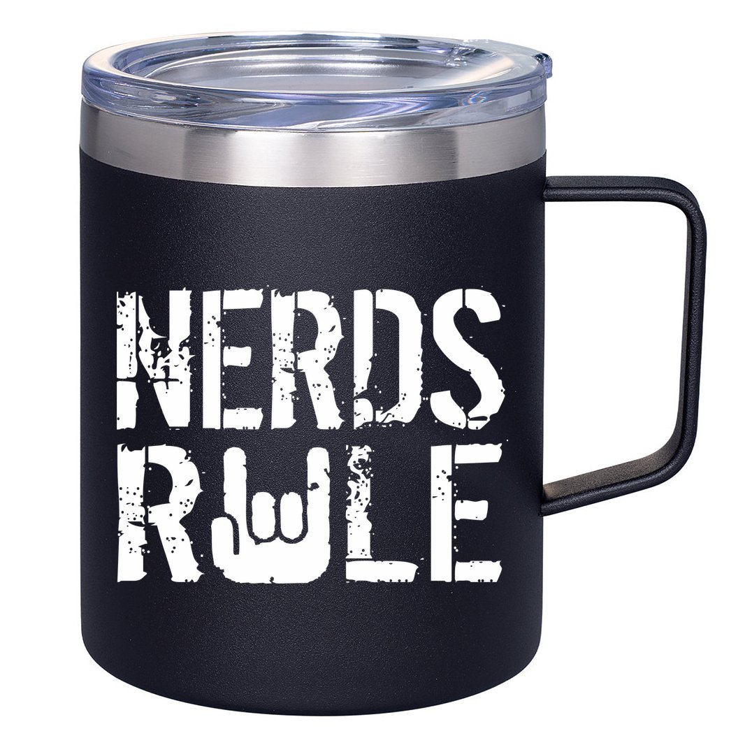 Nerds Rule 12oz Stainless Steel Coffee Mug