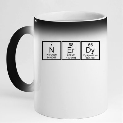 Nerdy Chemistry Periodic Table 11oz Black Color Changing Mug