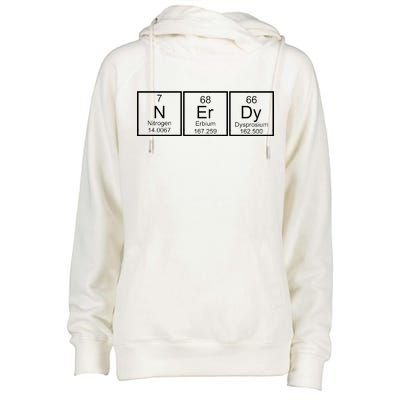 Nerdy Chemistry Periodic Table Womens Funnel Neck Pullover Hood