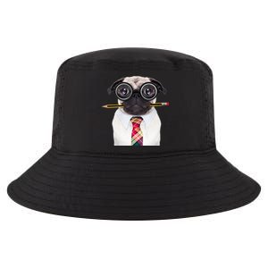 Nerdy Pug Dog With Glasses Cool Comfort Performance Bucket Hat