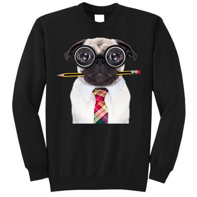 Nerdy Pug Dog With Glasses Sweatshirt