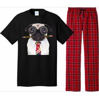 Nerdy Pug Dog With Glasses Pajama Set