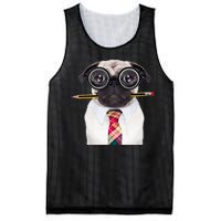 Nerdy Pug Dog With Glasses Mesh Reversible Basketball Jersey Tank