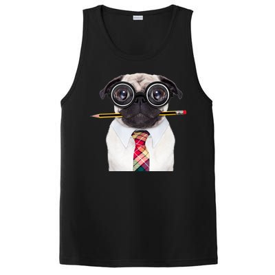 Nerdy Pug Dog With Glasses PosiCharge Competitor Tank