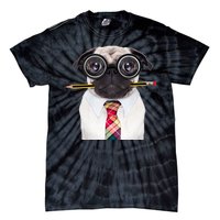 Nerdy Pug Dog With Glasses Tie-Dye T-Shirt