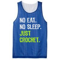 No Eat Sleep Repeat Just Crochet Crocheting Lovers Cute Gift Mesh Reversible Basketball Jersey Tank