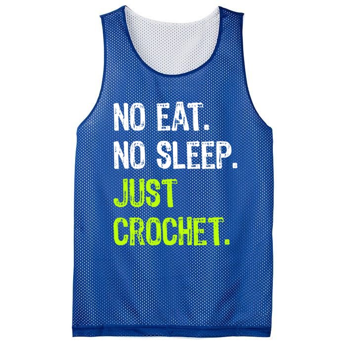 No Eat Sleep Repeat Just Crochet Crocheting Lovers Cute Gift Mesh Reversible Basketball Jersey Tank