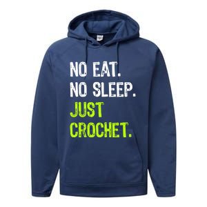 No Eat Sleep Repeat Just Crochet Crocheting Lovers Cute Gift Performance Fleece Hoodie