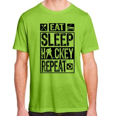 Novelty Eat Sleep Hockey Repeat Gift Adult ChromaSoft Performance T-Shirt