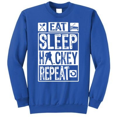 Novelty Eat Sleep Hockey Repeat Gift Sweatshirt