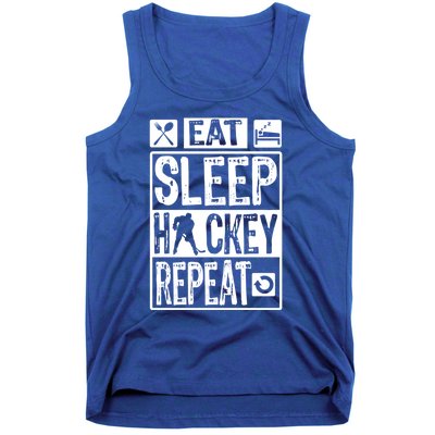 Novelty Eat Sleep Hockey Repeat Gift Tank Top