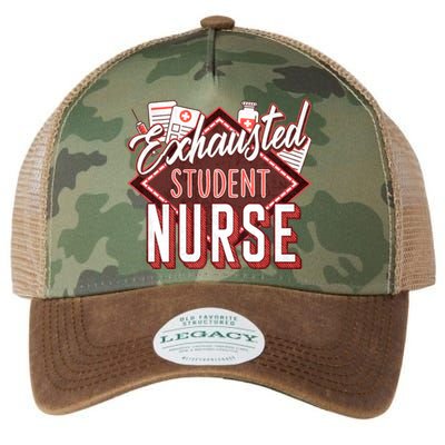 Nursing Exhausted Student Nurse Day Rn Np School Gift Legacy Tie Dye Trucker Hat