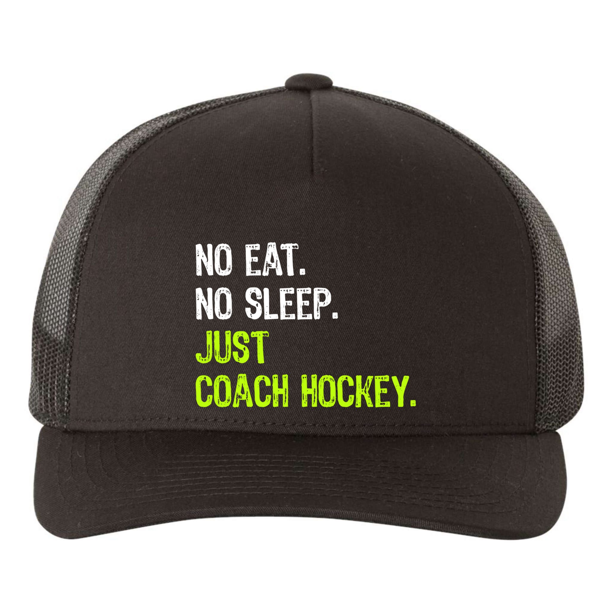 No Eat Sleep Repeat Just Coach Hockey Gift Yupoong Adult 5-Panel Trucker Hat