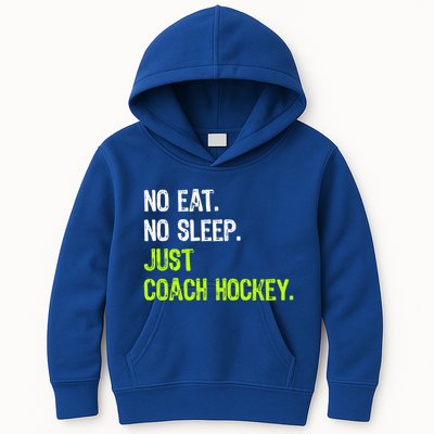 No Eat Sleep Repeat Just Coach Hockey Gift Kids Hoodie