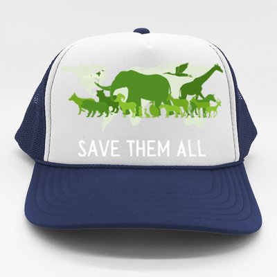 National Endangered Species Day Save Them World Animals Gift Trucker Hat