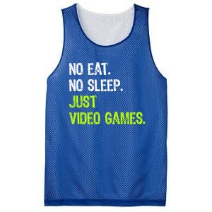 No Eat Sleep Repeat Just Video Games Gamer Cute Gift Mesh Reversible Basketball Jersey Tank