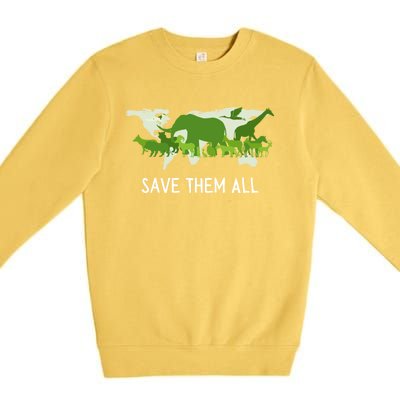 National Endangered Species Day Save Them World Animals Gift Premium Crewneck Sweatshirt