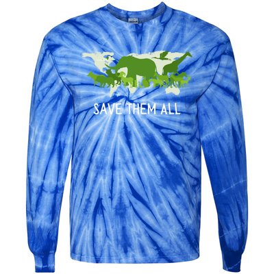 National Endangered Species Day Save Them World Animals Gift Tie-Dye Long Sleeve Shirt