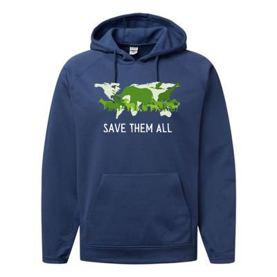 National Endangered Species Day Save Them World Animals Gift Performance Fleece Hoodie