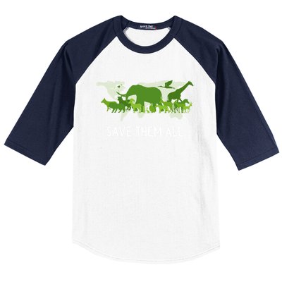 National Endangered Species Day Save Them World Animals Gift Baseball Sleeve Shirt